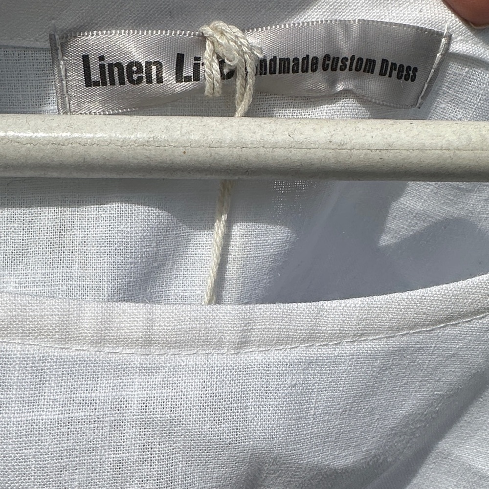 Handmade White Linen Top - Perfect for Spring and Summer - Picture 3 of 6